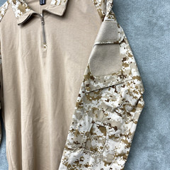 MAGCOMSEN Men’s XL Tactical Military Shirt 1/4 Zip, L/S Shirt, Pockets – Tan