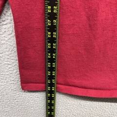 Champion Mens T-Shirt Red Long Sleeve Crew Neck Logo Pullover Cotton Size L
