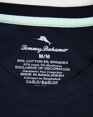 Tommy Bahama Mens T-Shirt Tee M Premium Short Sleeve Regular Fit Stretch Navy