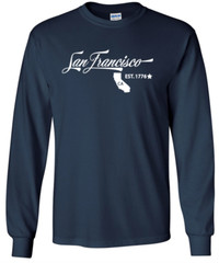 San Francisco California T-Shirt Long Sleeve Graphic Tee Unisex Apparel Custom