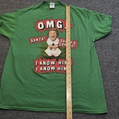 Elf Buddy The Elf Shirt Mens Large Green OMG Santa Christmas Movie Graphic Tee