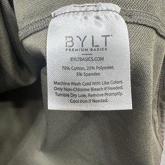BYLT T Shirt Mens XXL Brown Drop Cut Lux Stretch Crewneck Tagless Tee Casual