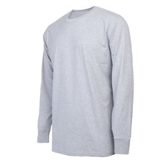 Cotton T- Shirt Crew Neck Long Sleeves Men’s Shirts Ribbed Cuff and Neck Solid