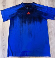 Adidas Climalite Mens Size Medium Ultimate Tee Crew-Neck Black And Blue T-shirt