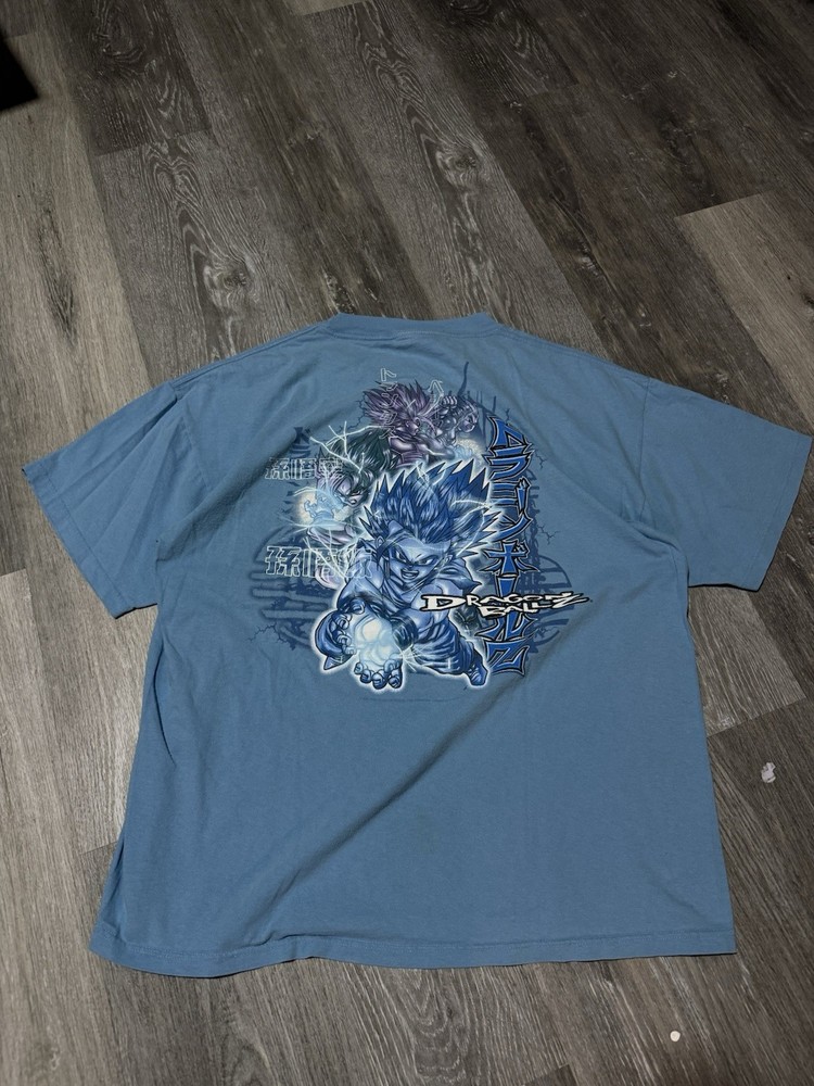 Dragon Ball Z Men’s T-Shirt Blue, Graphic Print, Short Sleeve Size XL