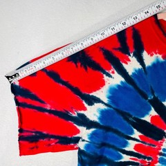 Authentic Pigment Mens Tie Dye T-Shirt Red White Blue Spiral Cotton Large L