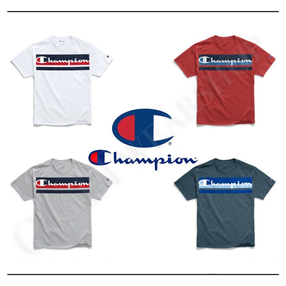 Champion Men’s Classic Short Sleeves T-Shirt Logo with Stripes GT23H Y07978