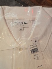 Lacoste Men’s Polo Shirt Cotton Classic Fit size #L1212 White
