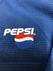 Vintage 80s Pepsi Salesman Uniform Shirt XL Button Up 16-16 1/2 Blue Riverside