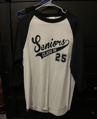 Augusta Sportswear Seniors Class of 25 Raglan Graphic T-Shirt Crew Neck 3/4 M/L