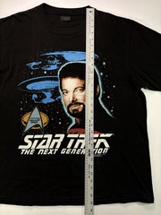 VNG Star Trek Next Generation Commander Riker 1991 XL TShirt Black Single Stitch