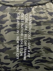NEW Kenneth Cole Active T Shirt 2XL Green Camo Crew Neck Tech SS Tee NWT $49