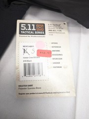 5.11 Tactical Series Holster T Shirt Small Stretch Compression Padded Pockets