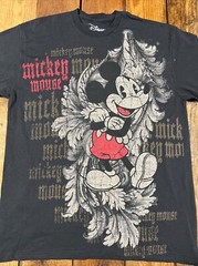 LG Disney Mickey Mouse Full Print Graphic Tee Shirt Black All Over Front Print