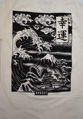 Box Set Mens Kanji Great Wave In Evil Ocean Graphic Shirt New S, L, XL