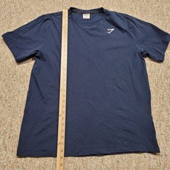 Gymshark Shirt Mens XL Blue Short Sleeve Embroidered Logo Activewear Gym