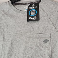 DICKIES FAST DRY Shirt MENS MEDIUM GRAY OUTDOOR WORK WEAR Cooling POCKET TEE NWT