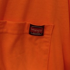 2 Pc HiVi Wrangler Workwear Men’s Pocket Tee Crew Neck Orange/Yellow XL XLT