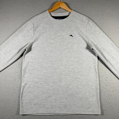 Tommy Bahama Mens Grey Textured Long Sleeve Crew Neck Shirt ZTB97769 Size Medium