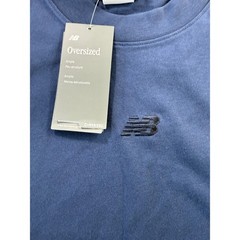 New Balance Mens Oversized Navy Blue Midweight Cotton Tee Shirt Size Medium NEW