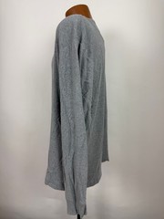 Vintage 90s Ribbed Knit Henley Shirt Men XL Boxy Minimal Outdoors Gray Stretchy