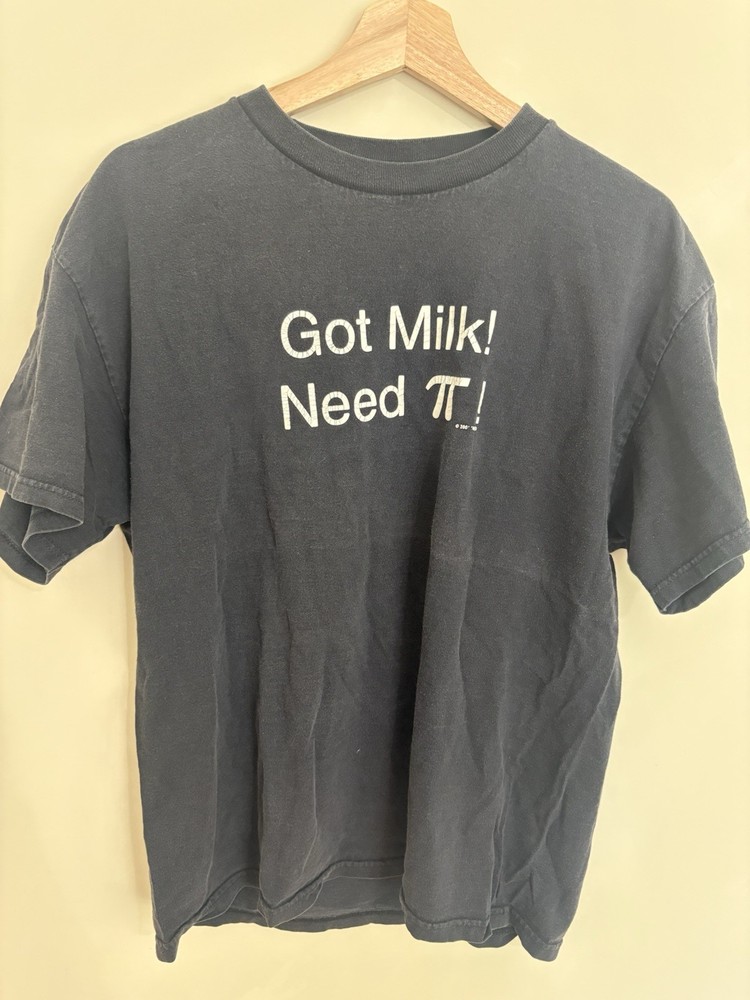 Vintage Shirt Mens L Black Y2K Discovery Channel TV Promo Tee Got Milk Y2K T583