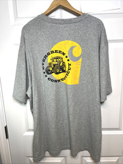 Carhartt K87 2XL Loose Fit CT Tractor Back Print Farm Tee Gray Pocket T-Shirt