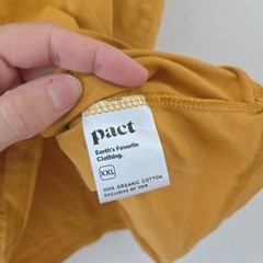 Pact 100% Organic Cotton Mustard Yellow T-Shirt Tee Shirt Men’s XXL