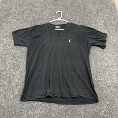 Polo Ralph Lauren T-Shirt Mens XL Black Cotton V-Neck Pony Logo Casual Classic