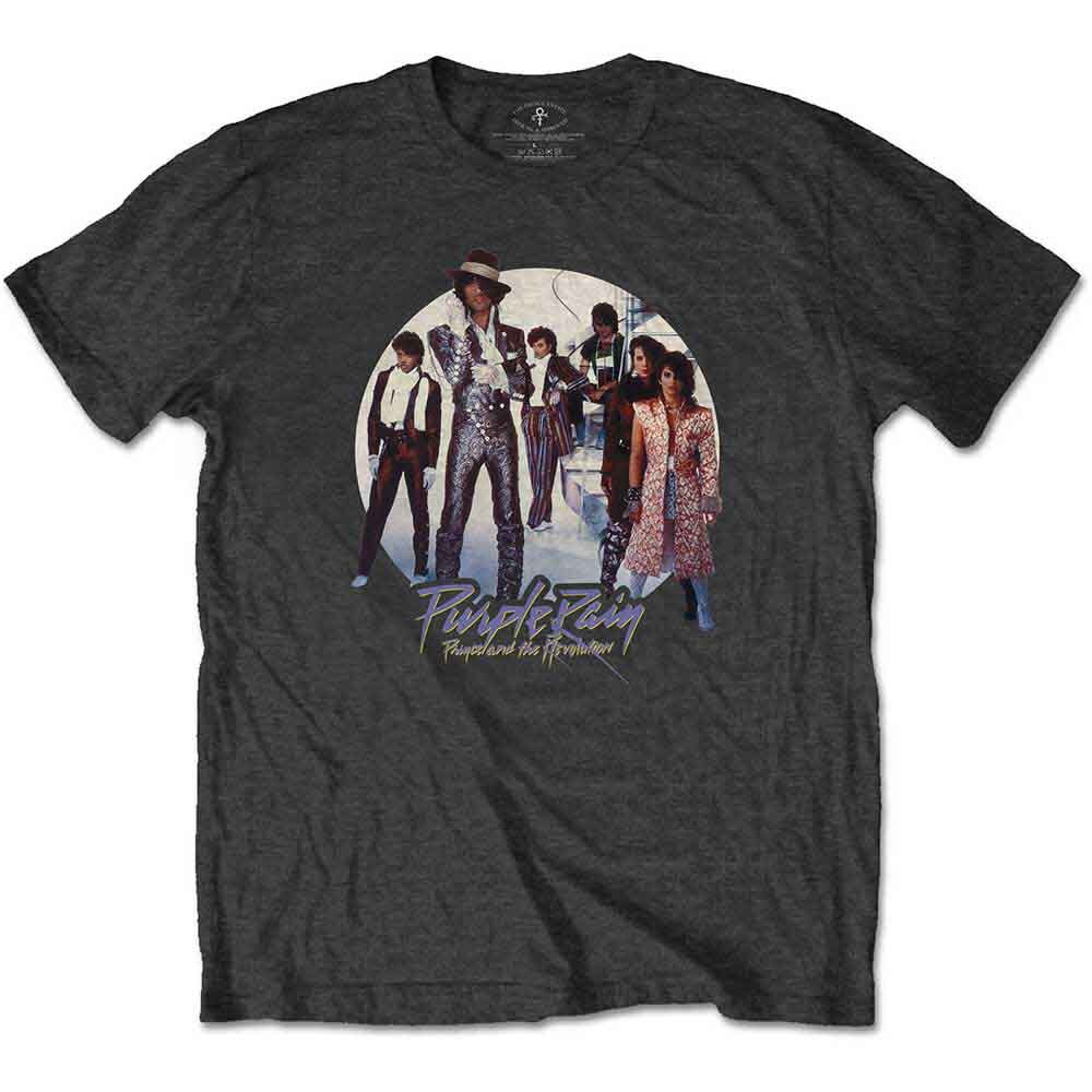 Prince Purple Rain Circle T-Shirt Grey New