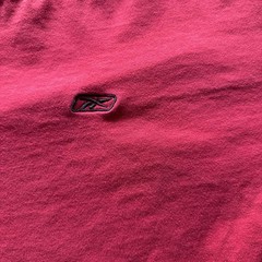 Vintage Blank Shirt Mens Large Red Solid Crew Neck Logo Tee Casual Basic Classic