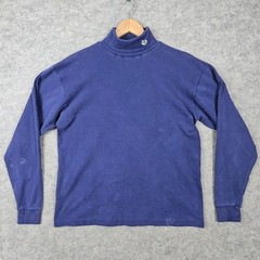 Medalist Men’s Blue Turtleneck Shirt Size M Cotton Scouts Embroidered Wolf SPOTS