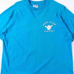 Vintage Kona Hawaii T-Shirt L Sun Faded Shaka Hand Hang Loose Hanes Heavyweight