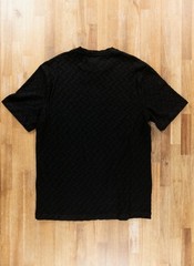 NO CUSTOMS TAX GIORGIO ARMANI mainline black zigzag pattern t-shirt Size Medium
