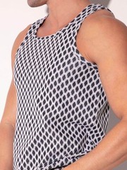 CODE 22 Razor Geometric Jacquard Tank Top – Men’s Textured Summer Vest