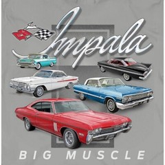 Joe Blow T’s Chevy Impala Big Muscle Men’s T-Shirt 1958 1959 1961 1963 1968 SS