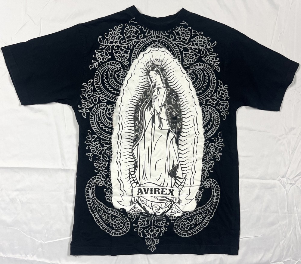 GUC Avirex Virgin Mary Graphic T-Shirt Mens Size S Jesse Pinkman Black Breaking