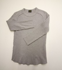 Needles Japan Raglan Thermal Waffle Knit Long Sleeve Small 34″ Chest Grey