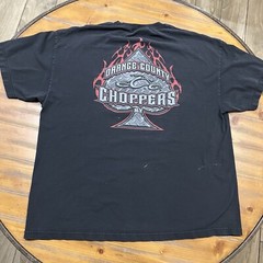 Orange County Choppers T Shirt 2XL NY Motorcycles Black Steel VTG Flames Ace