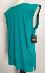 ATHLETIC WORKS DRIWORKS COOL TURQUOISE TRI BLEND MUSCLE Tank Sz M*