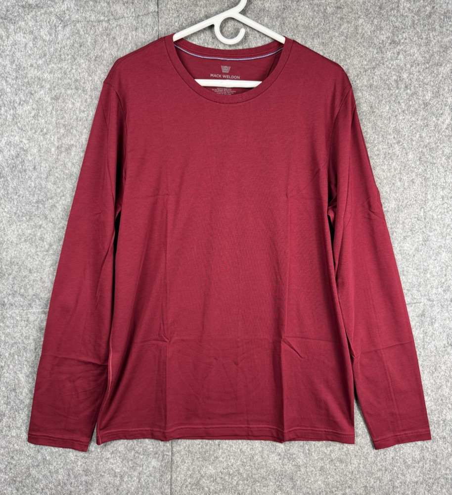 Mack Weldon Shirt Men’s X-Large Red Pima Long Sleeve 100% Cotton NWT