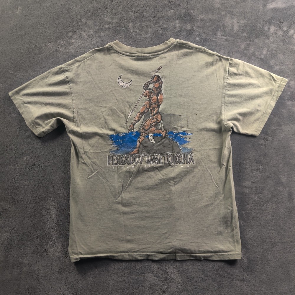 Vintage Hawaii Shirt Adult Mens Large Green Short Sleeve Peskadot Umetokcha