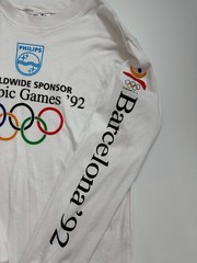 Vintage 1992 Barcelona Olympics Long Sleeve T-Shirt Philips Worldwide Sponsor M