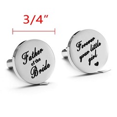 Father of The Bride Cufflinks Forever Your Little Girl Stainless Steel Gift Dad