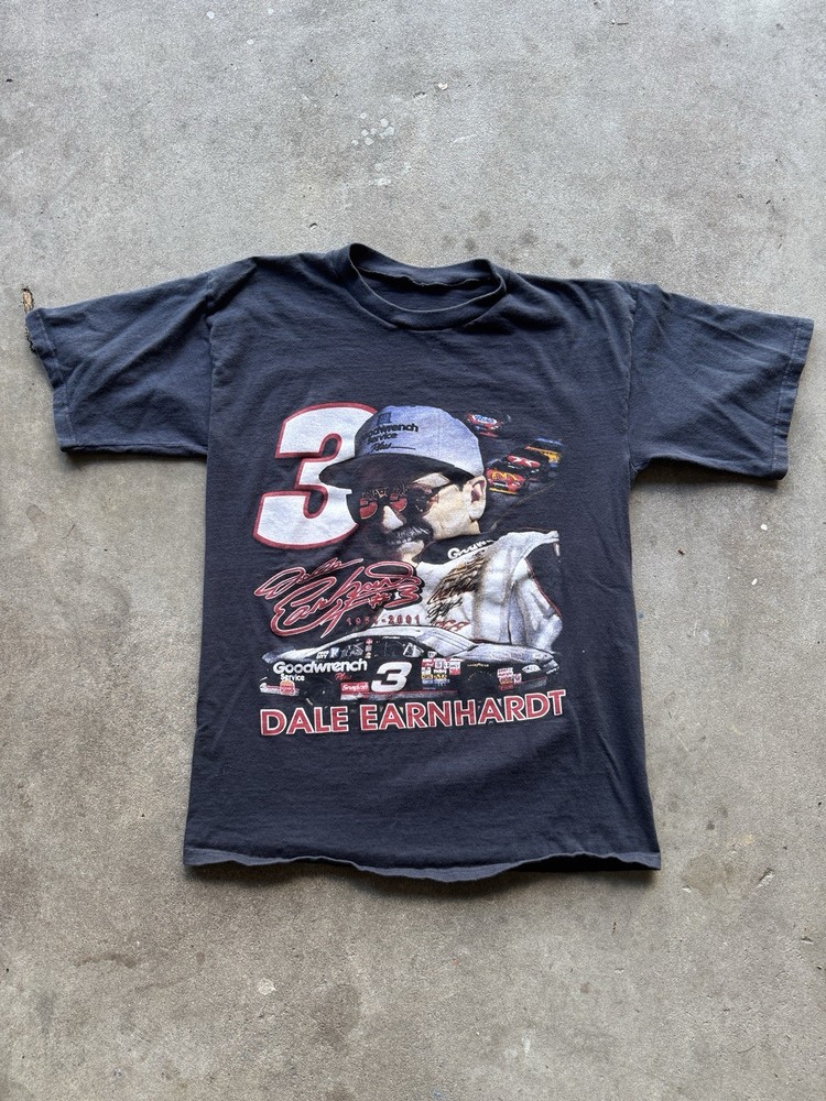 Vintage Dale Earnhardt Black Memorial NASCAR Tee Shirt