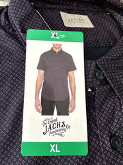 Jachs Mens Button Down Short Sleeve Dress Casual Shirt NWT