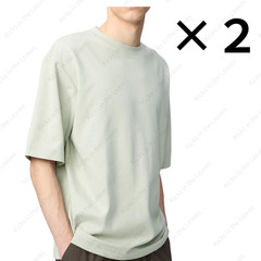 [2PCS SAME COLOR] UNIQLO U AIRism Cotton Oversized T-Shirt Half-Sleeve Japan NWT