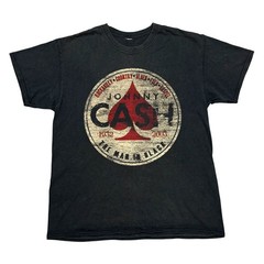 JOHNNY CASH The Man in Black Logo Heavy Cotton Black Unisex T-shirt Size S-5XL