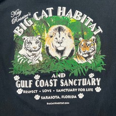 VTG Big Cat Encounter Barry The White Tiger Nature Animal T-Shirt Men’s M Black