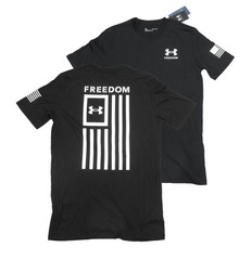 Under Armour Men’s Black UA Freedom New Flag Short Sleeve T-Shirt (S)